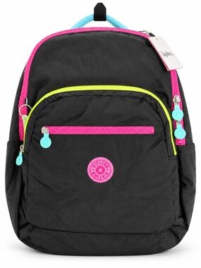 NWT Kipling Seoul Backpack Rainbow Black Colorblock